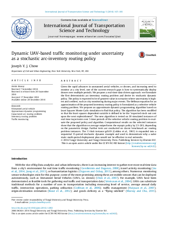 (PDF) Dynamic UAV-based traffic monitoring under uncertainty as a ...