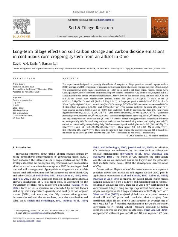 (PDF) Long-term tillage effects on soil carbon storage and carbon ...