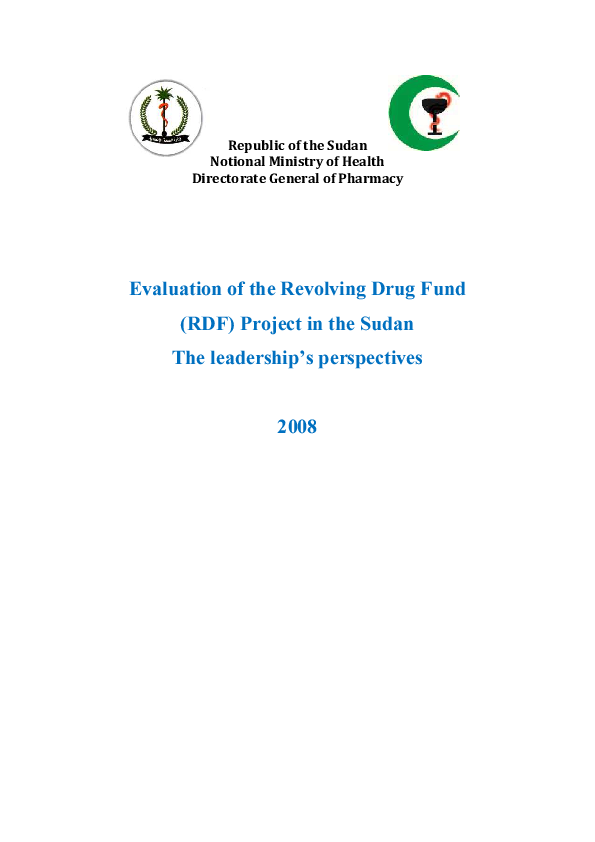 (PDF) Evaluation of the Revolving Drug Fund (RDF) Project in the Sudan ...