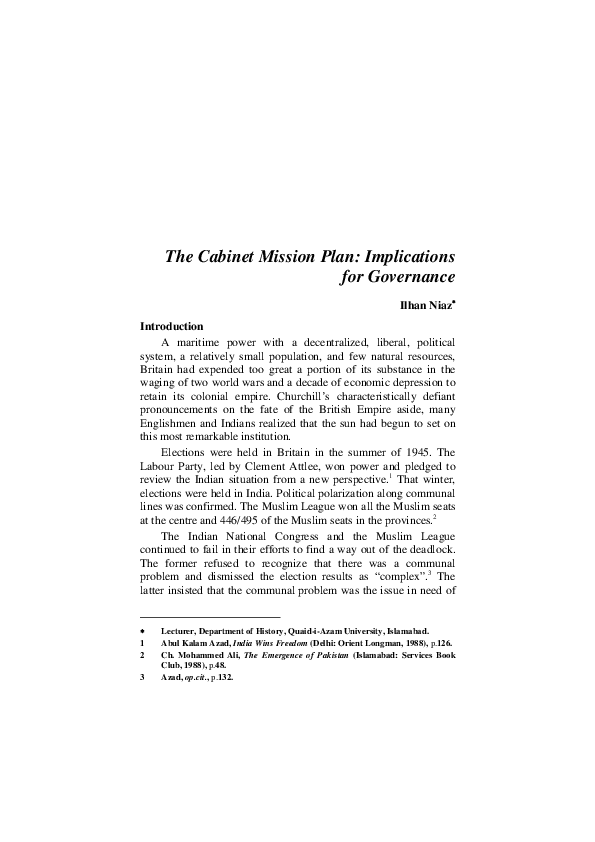 (PDF) The Mission Plan Implications for Governance MUHAMMED