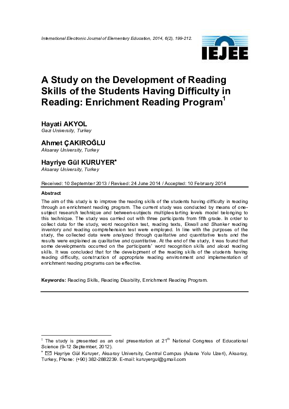 Research articles on reading comprehension image