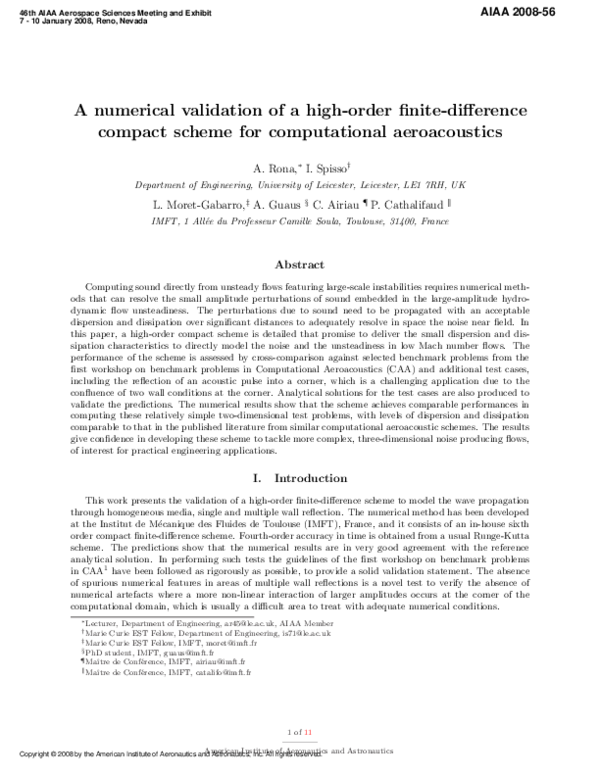 (PDF) A numerical validation of a high-order flnite-difierence compact ...