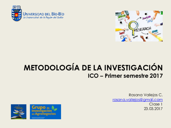 (PDF) METODOLOGÍA DE LA INVESTIGACIÓN ICO – Primer semestre 2017