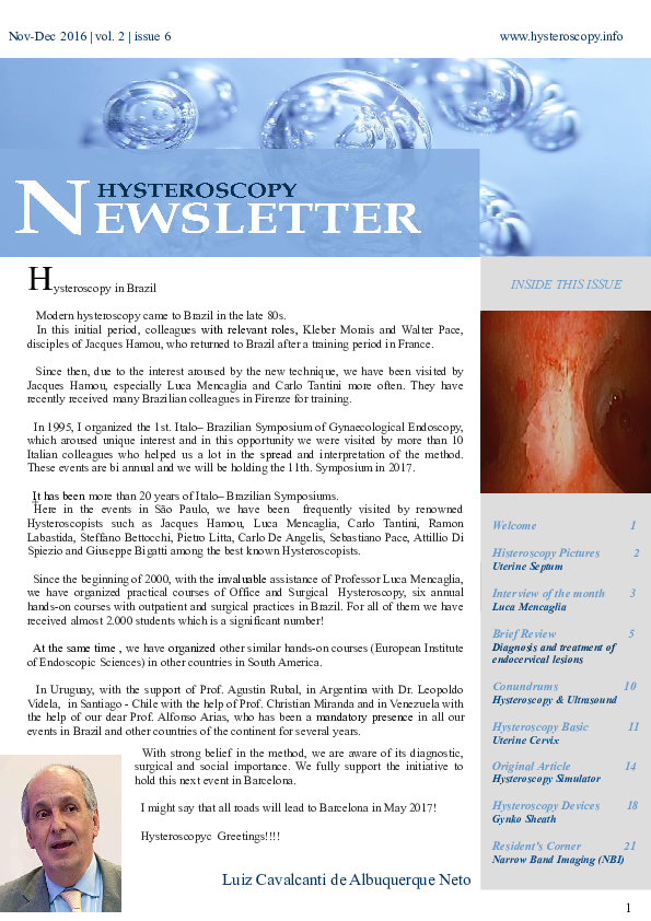 Pdf Hysteroscopy Newsletter Vol 2 Issue 6 English Def Pdfhysteroscopy