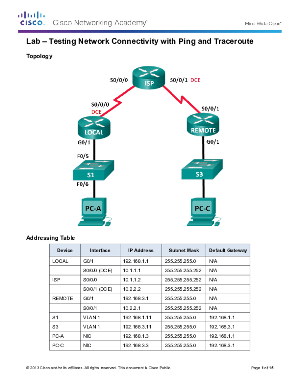 (DOC) .3.2.7 Lab - Testing Network Connectivity with Ping and ...