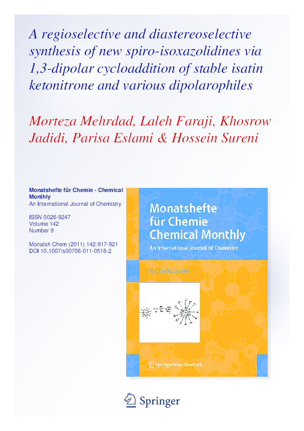 (PDF) A regioselective and diastereoselective synthesis of new spiro ...