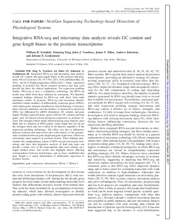 (PDF) Integrative RNA-seq and microarray data analysis reveals GC ...