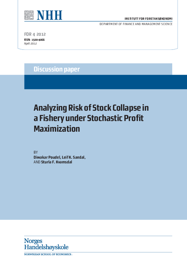 (PDF) Analyzing Risk of Stock Collapse in a Fishery Under ...