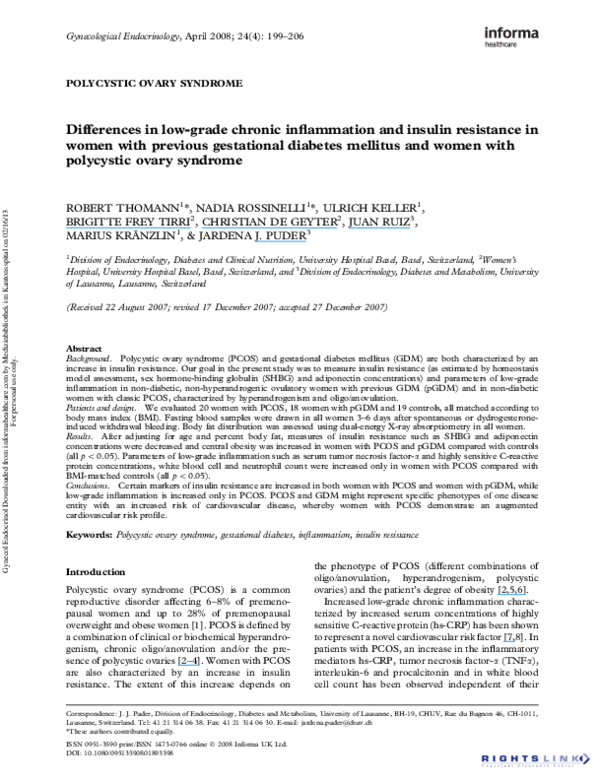 (PDF) Differences in low-grade chronic inflammation and insulin ...