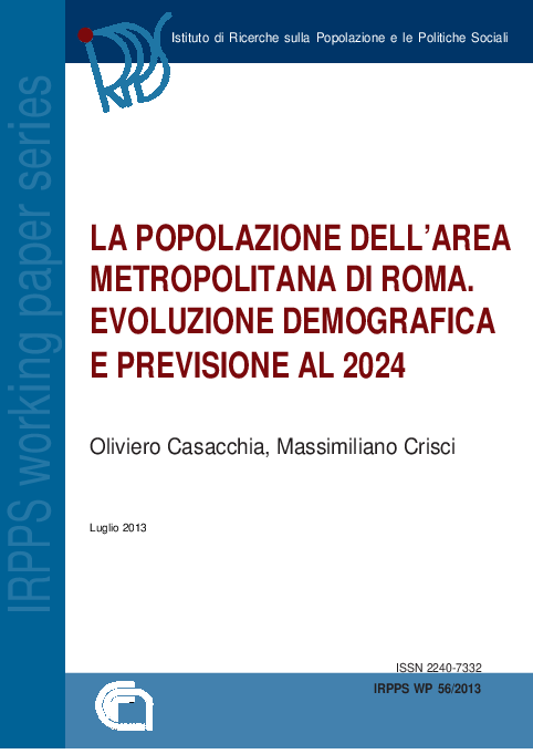 (PDF) La popolazione dell’area metropolitana di Roma. Evoluzione ...
