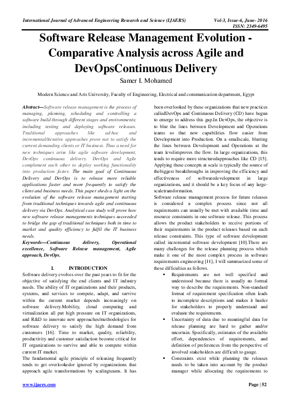 (PDF) Software Release Management Evolution Comparative Analysis across ...