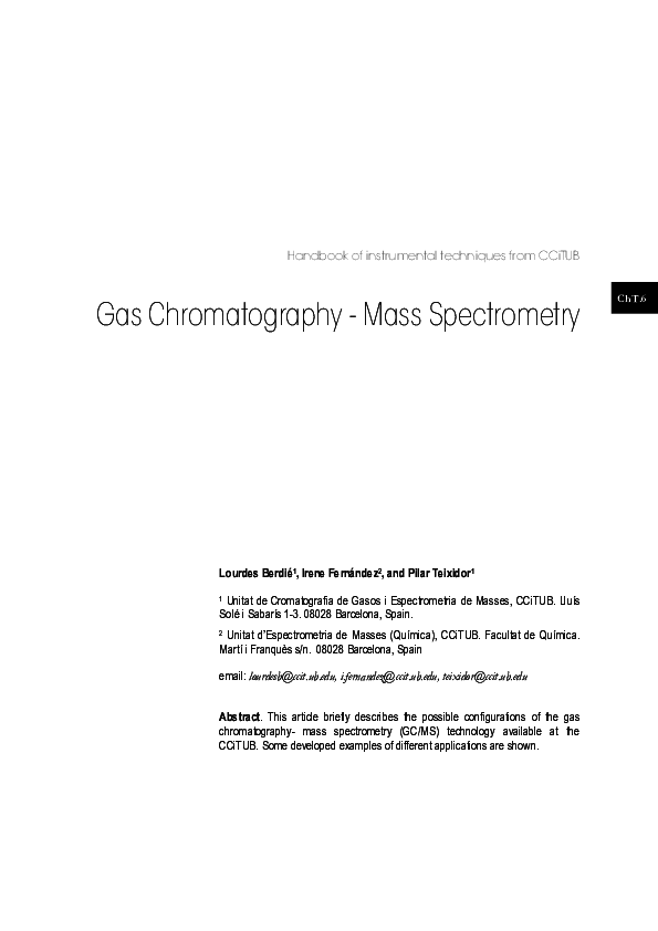 (PDF) Gas chromatography - Mass spectrometry