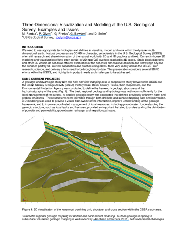 (PDF) Three-Dimensional Visualization and Modeling at the U.S ...