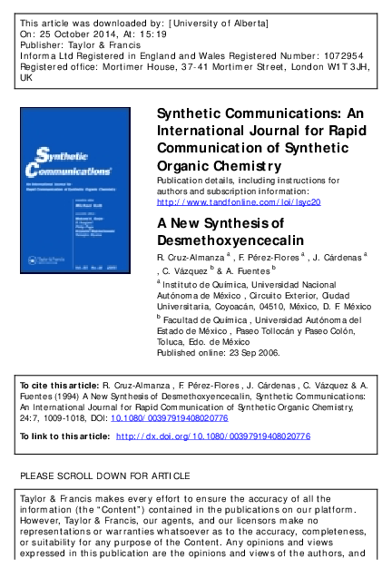 (PDF) Synthetic Communications: An International Journal for Rapid ...