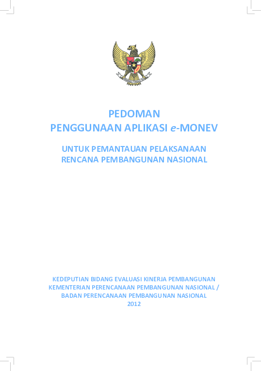 (PDF) PEDOMAN PENGGUNAAN APLIKASI e-MONEV