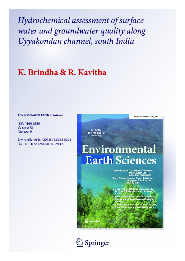 (PDF) Hydrochemical assessment of surface water and groundwater quality ...