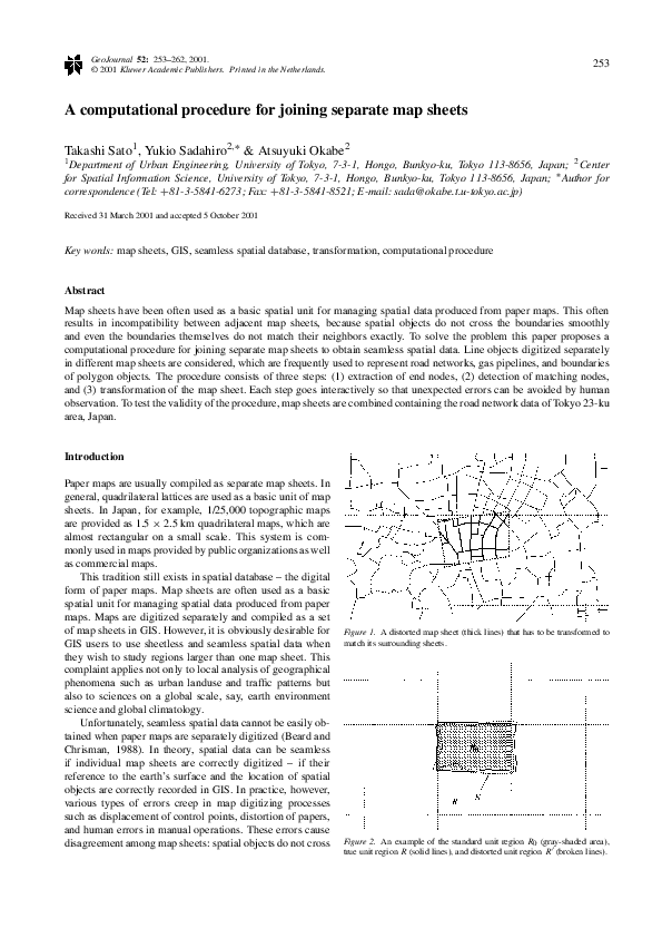 (PDF) A computational procedure for joining separate map sheets