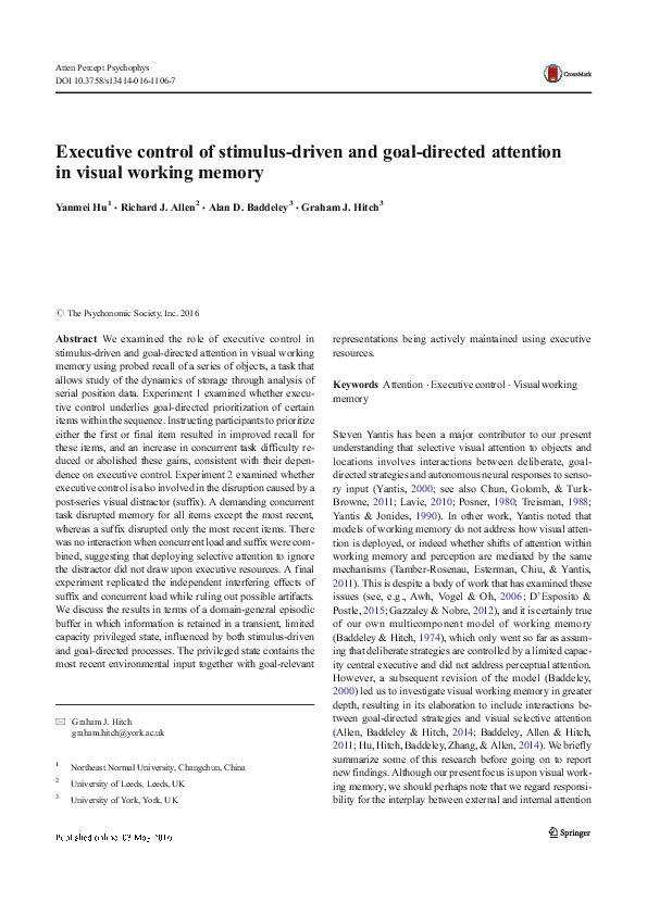 (PDF) Executive control of stimulus-driven and goal-directed attention ...