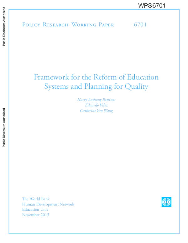 (PDF) Framework for the reform of education systems and planning for ...