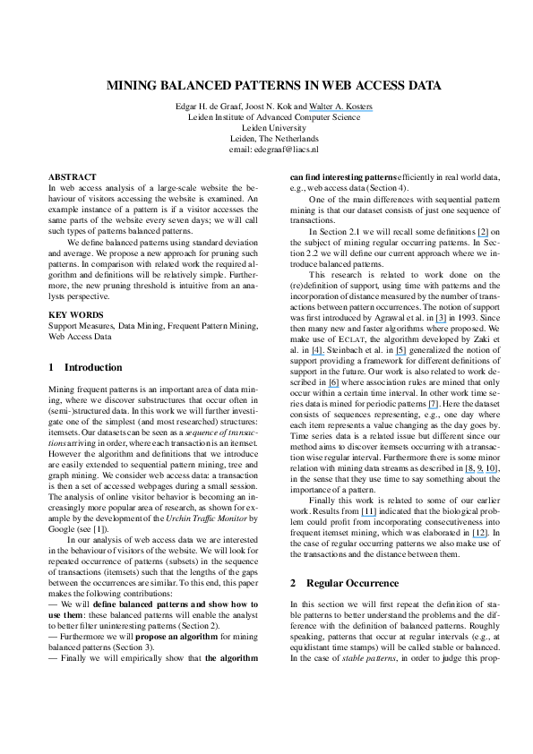 (PDF) Mining Balanced Patterns in Web Access Data