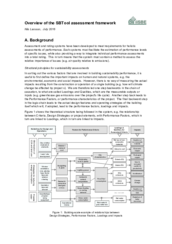 (PDF) Overview of the SBTool assessment framework