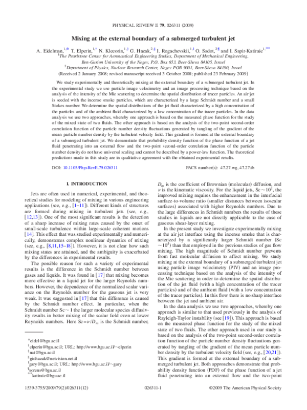 (PDF) Mixing at the external boundary of a submerged turbulent jet