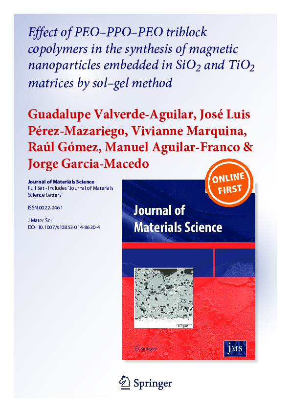 (PDF) Effect of PEO–PPO–PEO triblock copolymers in the synthesis of ...