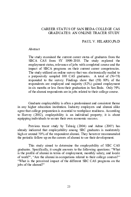 Felkris alumni tracer essay 03 image