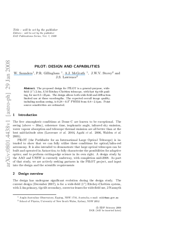 (PDF) PILOT: design and capabilities