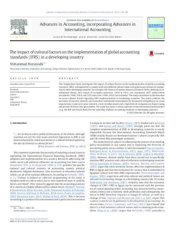 (PDF) The impact of cultural factors on the implementation of global ...