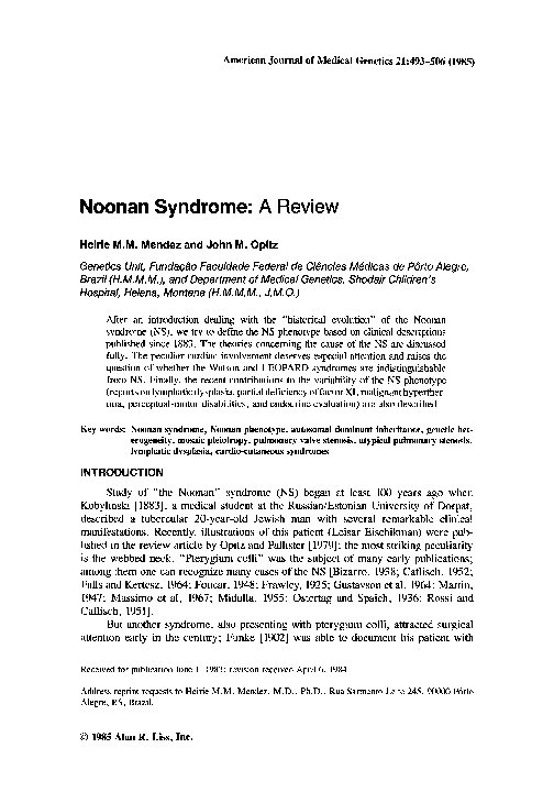 Befunde bei Noonan Syndrom SGA