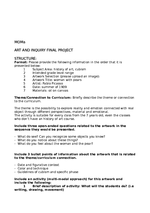 (DOC) MOMa ART AND INQUIRY FINAL PROJECT STRUCTURE