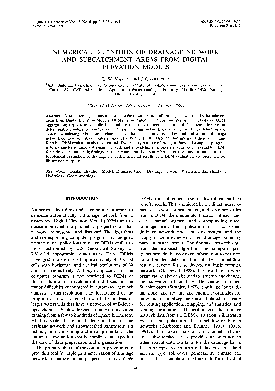  pdf numerical definition of drainage network and subcatchment areas