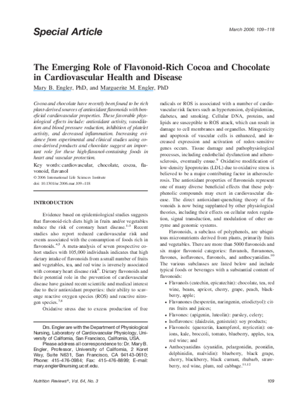 (PDF) The Emerging Role of FlavonoidRich Cocoa and Chocolate in