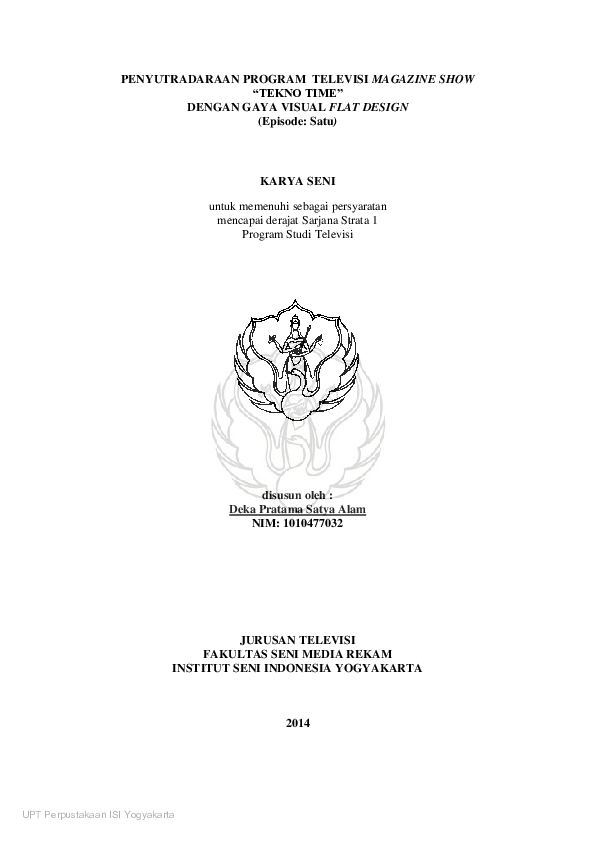 (PDF) PENYUTRADARAAN PROGRAM TELEVISI MAGAZINE SHOW 