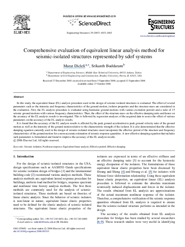 (PDF) Comprehensive evaluation of equivalent linear analysis method for ...