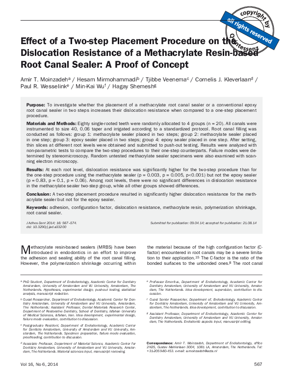 (PDF) Effect of a Twostep Placement Procedure on the Dislocation