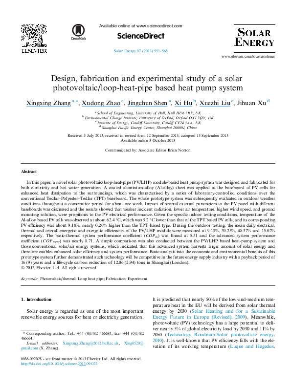 (PDF) Design, fabrication and experimental study of a solar ...