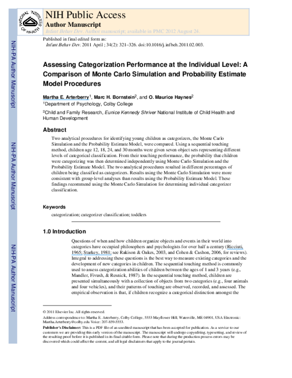 (PDF) Assessing categorization performance at the individual level: A ...