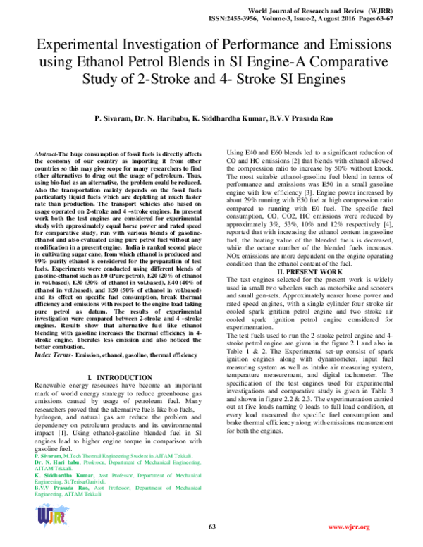 (PDF) Experimental Investigation of Performance and Emissions using ...