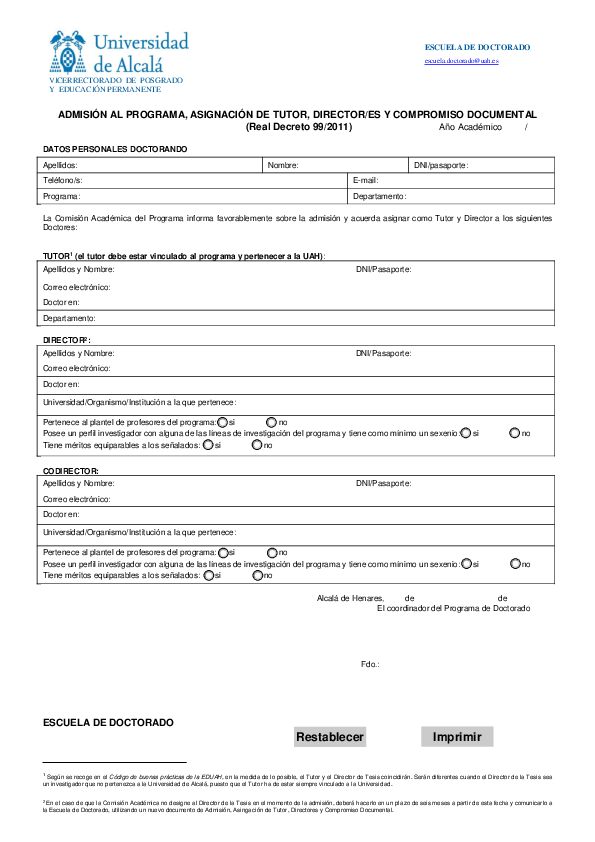 (PDF) ESCUELA DE DOCTORADO ADMISIÓN AL