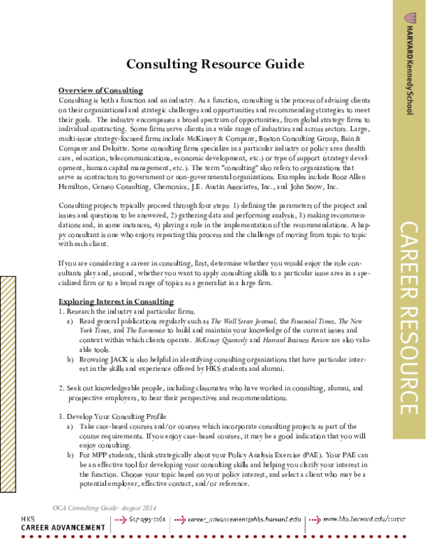 (PDF) Consulting Resource Guide
