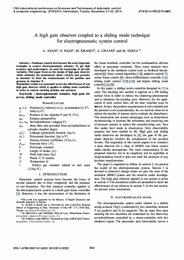 (PDF) A high gain observer coupled to a sliding mode technique for ...