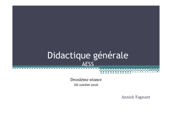 (PDF) Didactique générale AESS