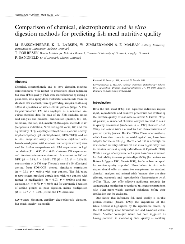 (PDF) Comparison of chemical, electrophoretic and in vitro digestion ...