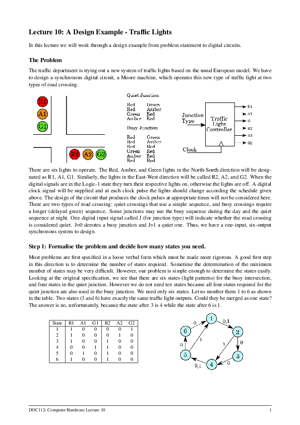 (PDF) Lecture 10: A Design Example -Traffic Lights