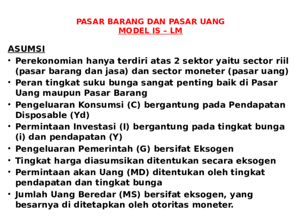 Contoh Soal Keseimbangan Pasar Uang Dan Pasar Barang Contoh Soal Terbaru