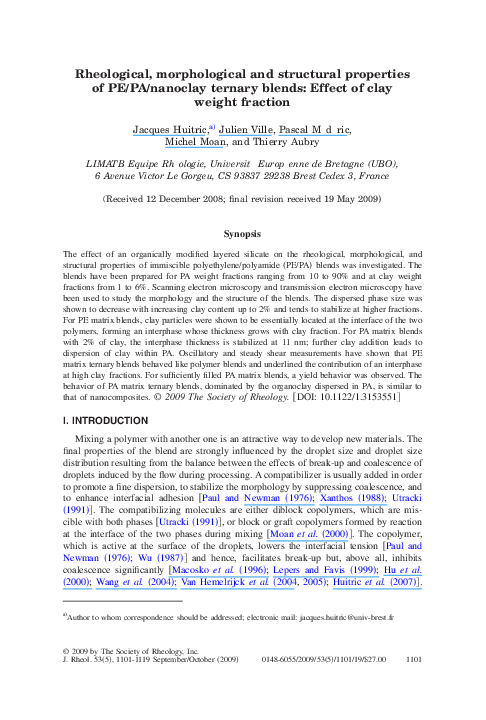 (PDF) Rheological, morphological and structural properties of PE/PA ...