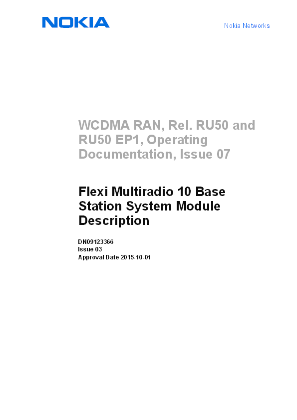 (PDF) Flexi Multiradio 10 Base Station System Module Description