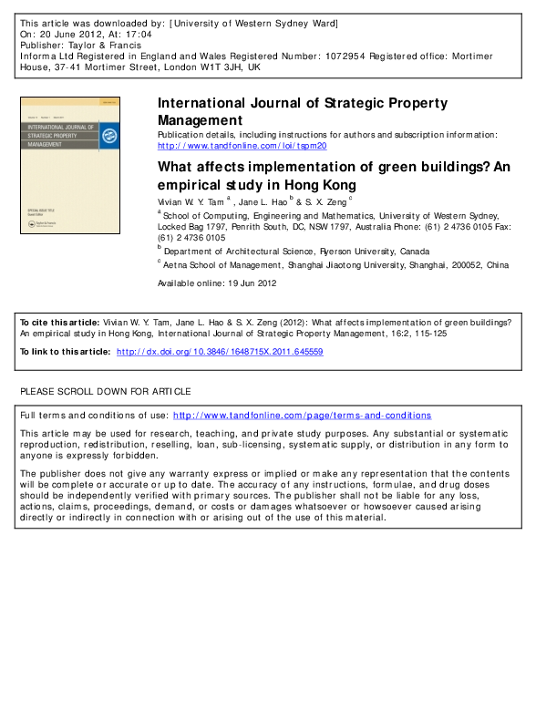 (PDF) International Journal of Strategic Property Management What